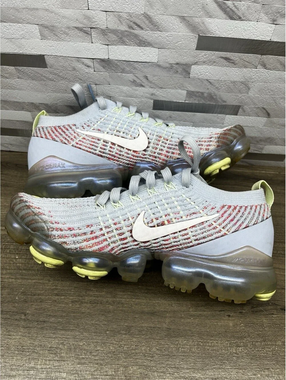 Nike VaporMax Flyknit 3 Women's Size 7.5 Hydrogen Blue Orange Pulse AJ6910-400